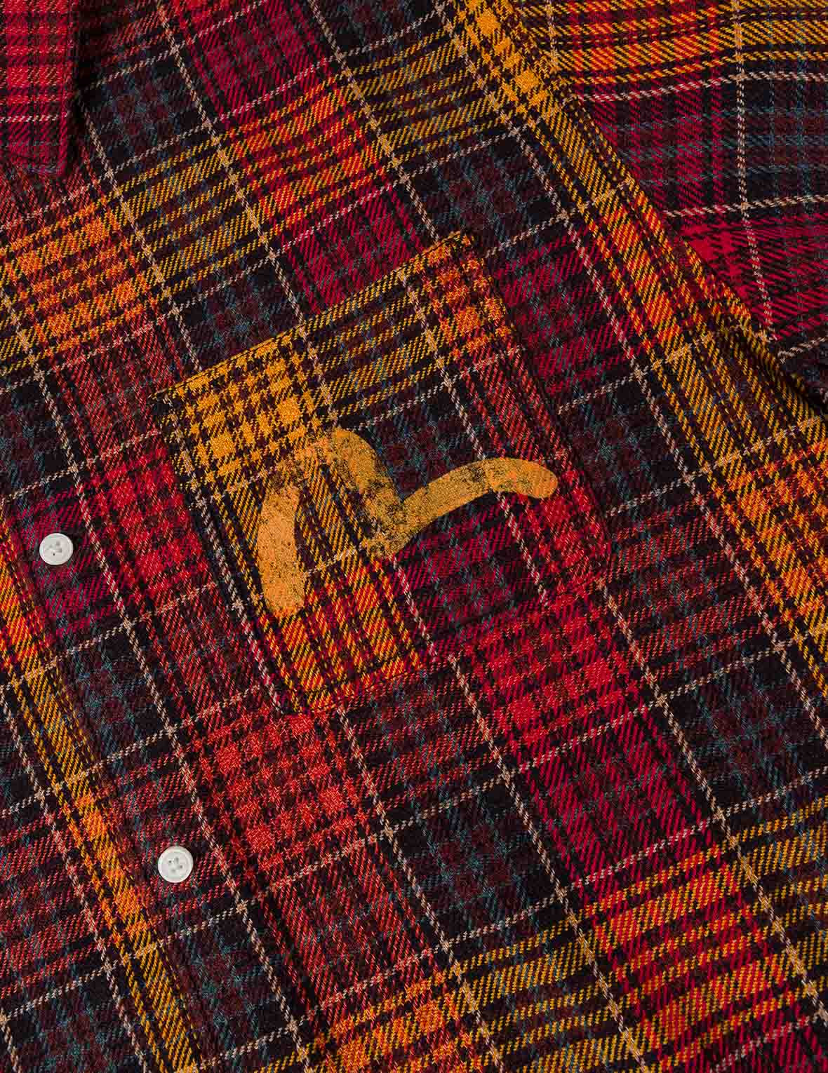 Seagull Print Regular Fit Flannel Check Shirt - 7