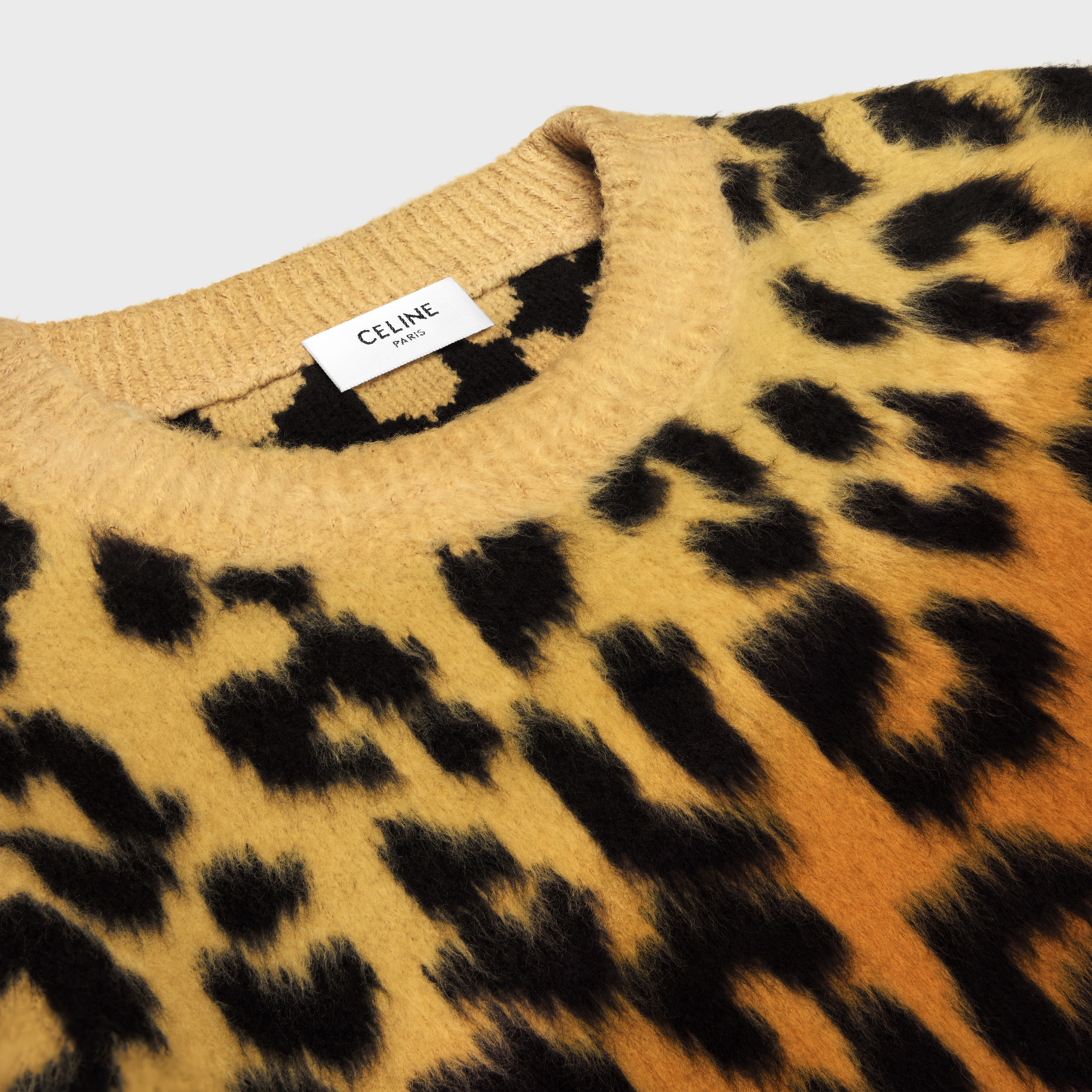 cropped crew neck sweater in brushed cotton - 3