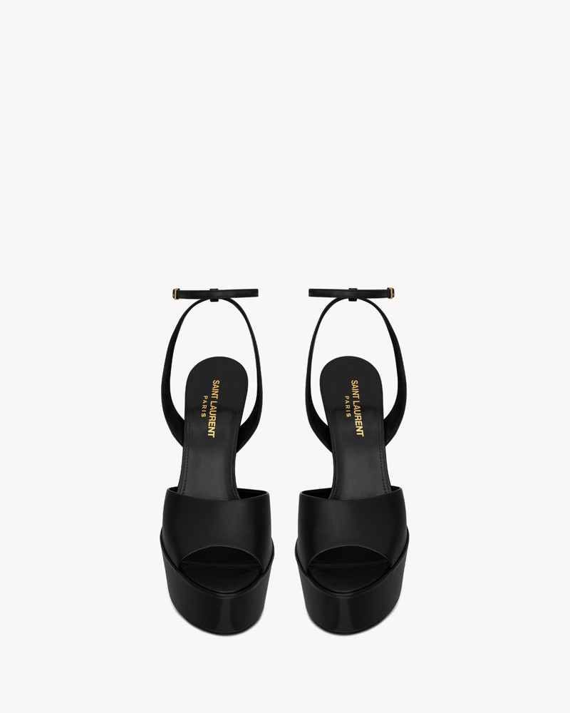 SAINT LAURENT jodie platform sandals in shiny leather outlook