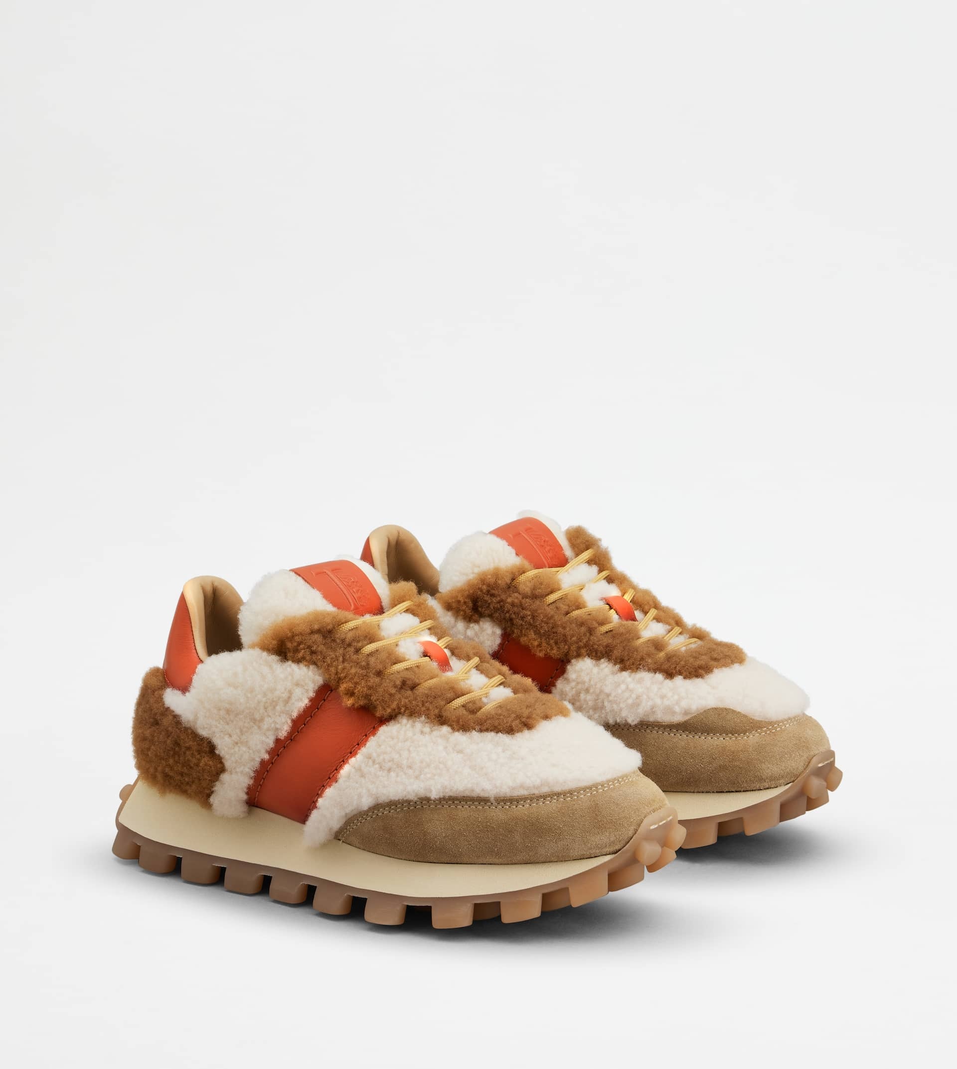 SNEAKERS TOD’S 1T IN SHEEPSKIN - BEIGE, BROWN, RED - 3