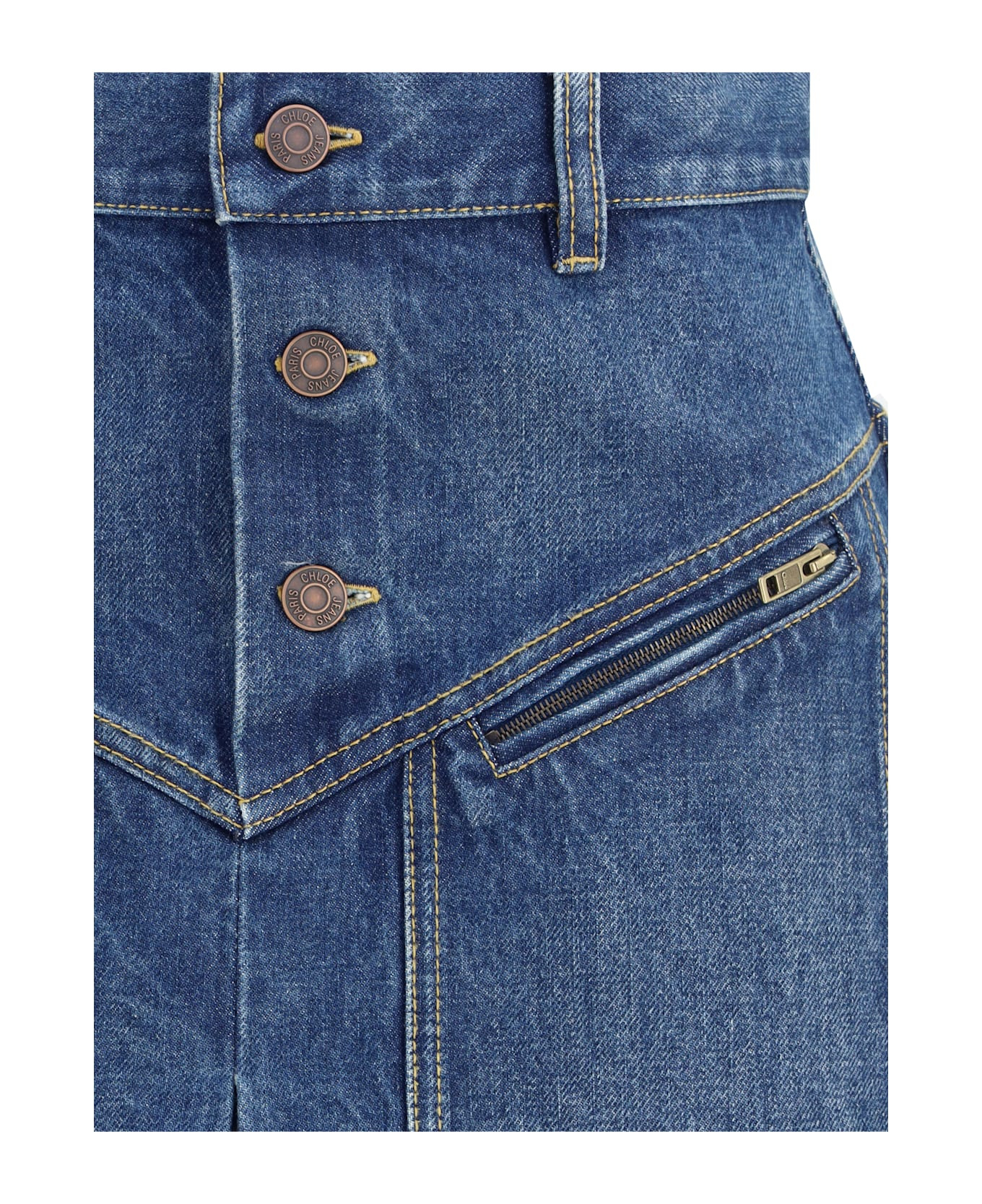 Denim Midi Skirt - 3