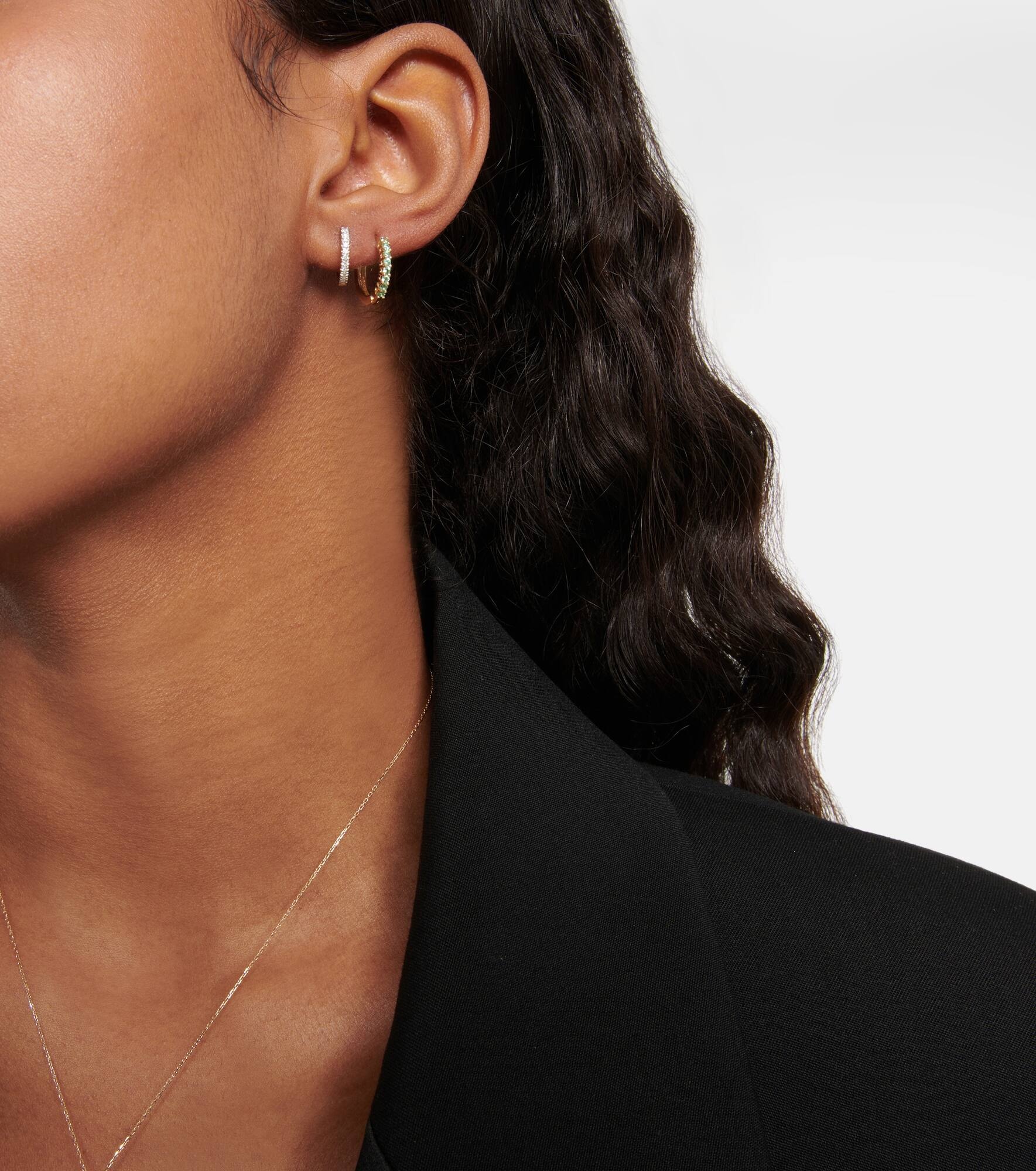 14kt gold earrings with emeralds - 5