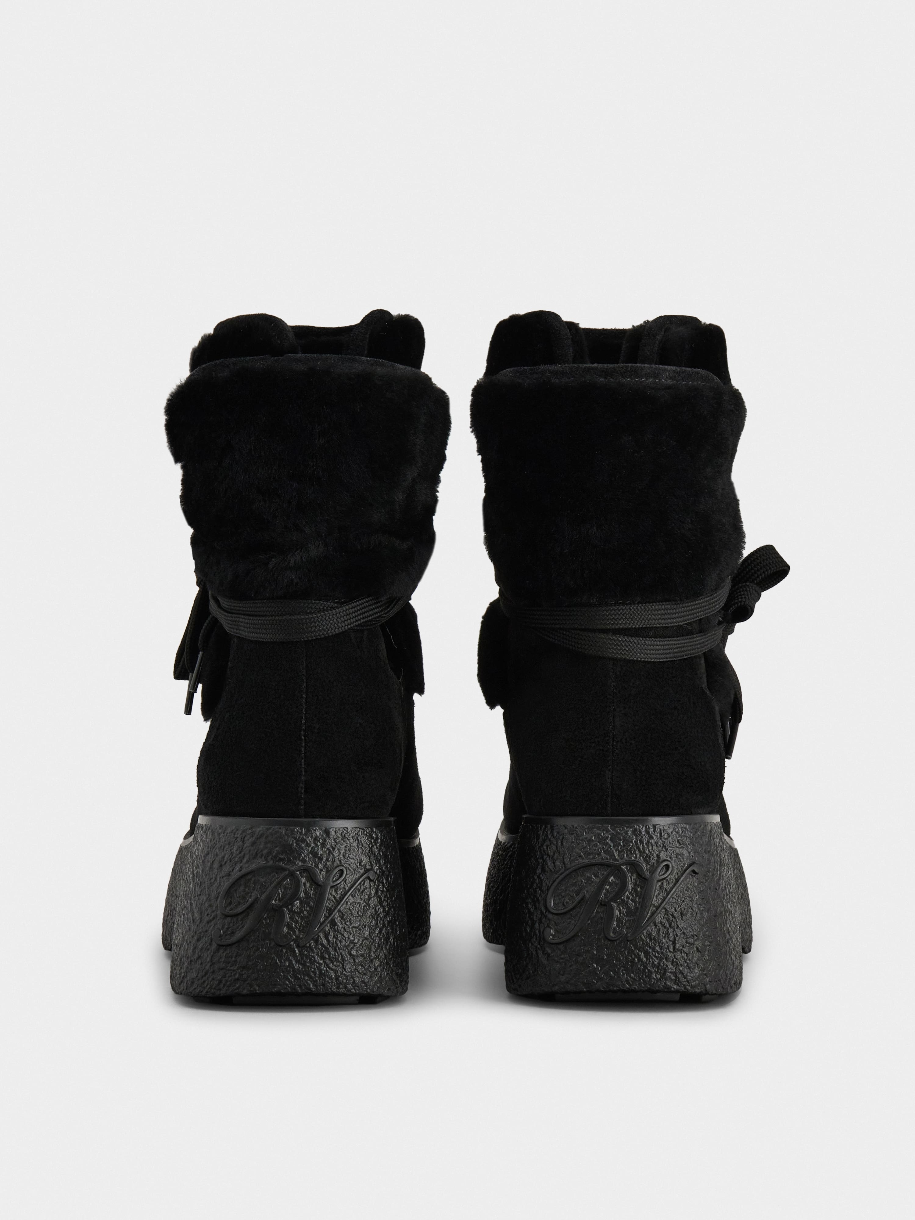 Viv' Rangers Strass Buckle Flatform Booties in Suede - 5