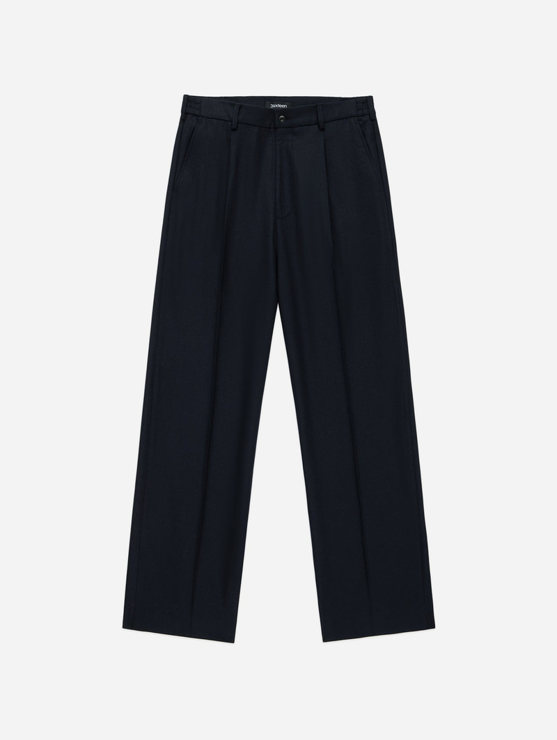 Pleated Trouser - Black Wool 1
