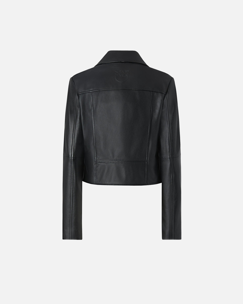 PINKO BIKER-STYLE JACKET IN NAPPA LEATHER outlook