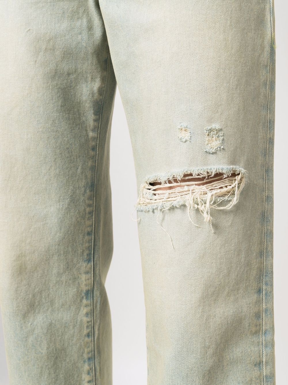 distressed effect wide-leg jeans - 5