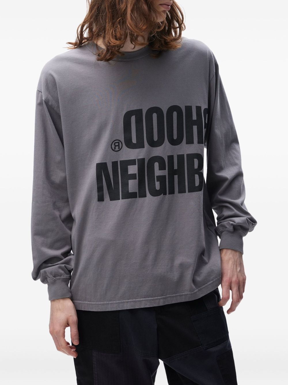 logo-lettering long-sleeve T-shirt - 2