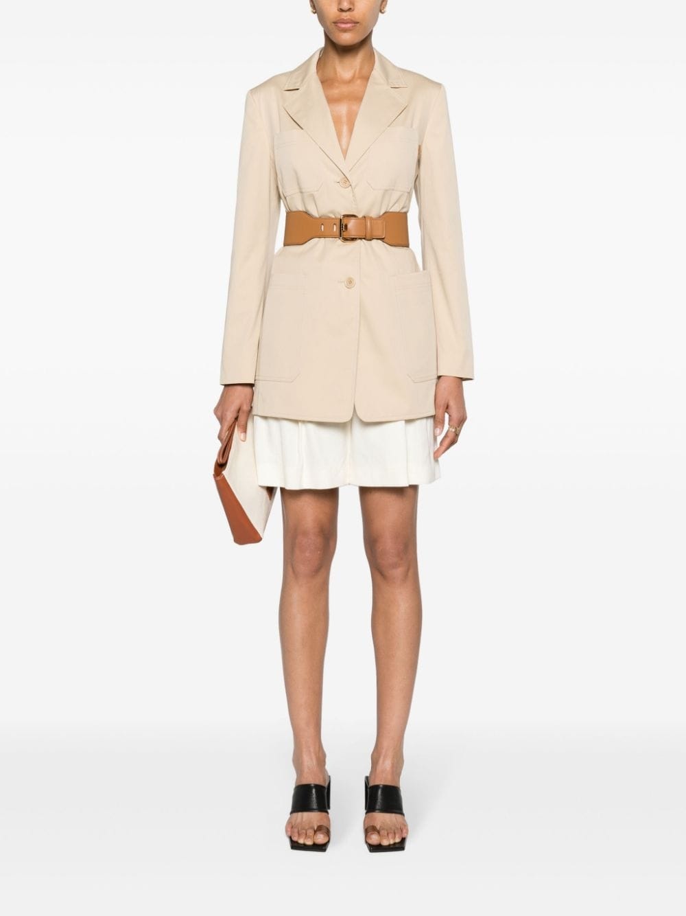 notched-lapels single-breasted blazer - 2