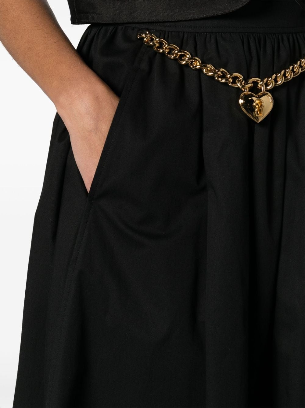 heart-charm ruched midi skirt - 5