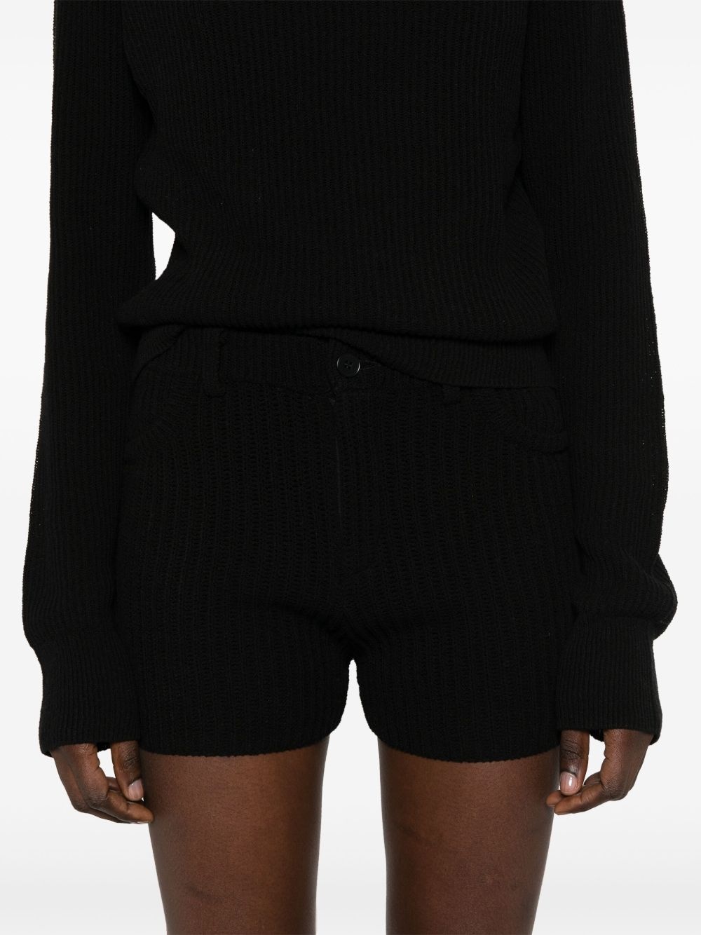 ribbed-knit shorts - 5