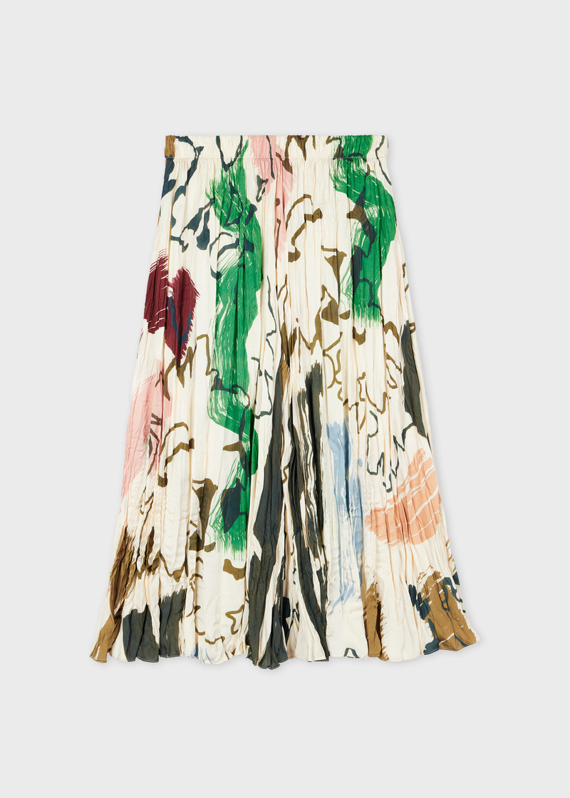 Women's 'Painters Print' Pleated Skirt 1