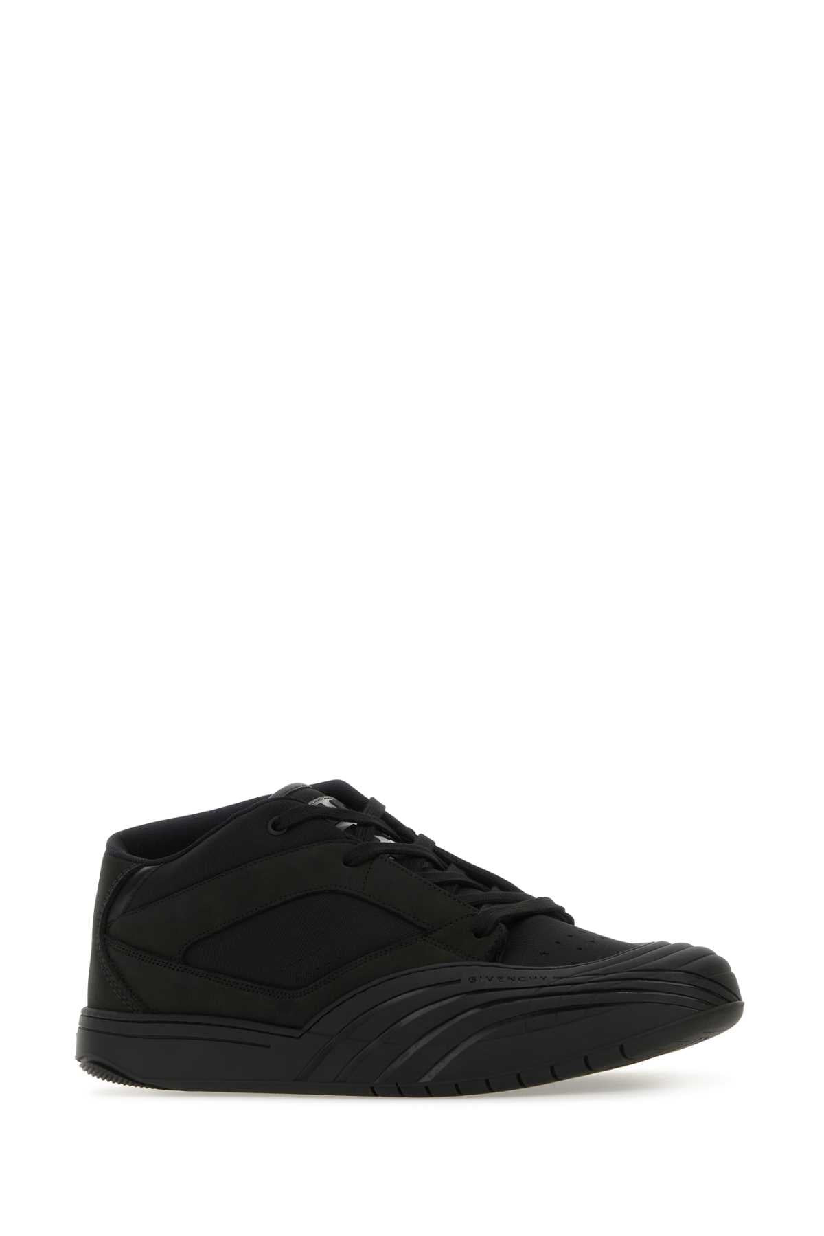 Givenchy Men Black Fabric And Leather Skate Sneakers - 2