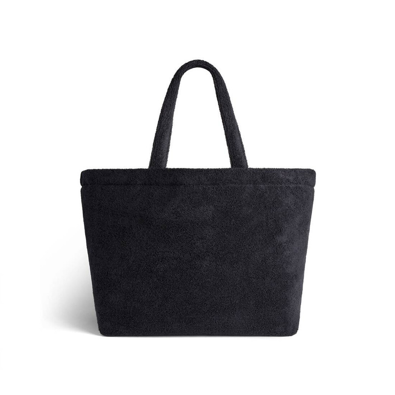 Women's Jumbo Large Tote Bag In Towel Fabric in Black 4