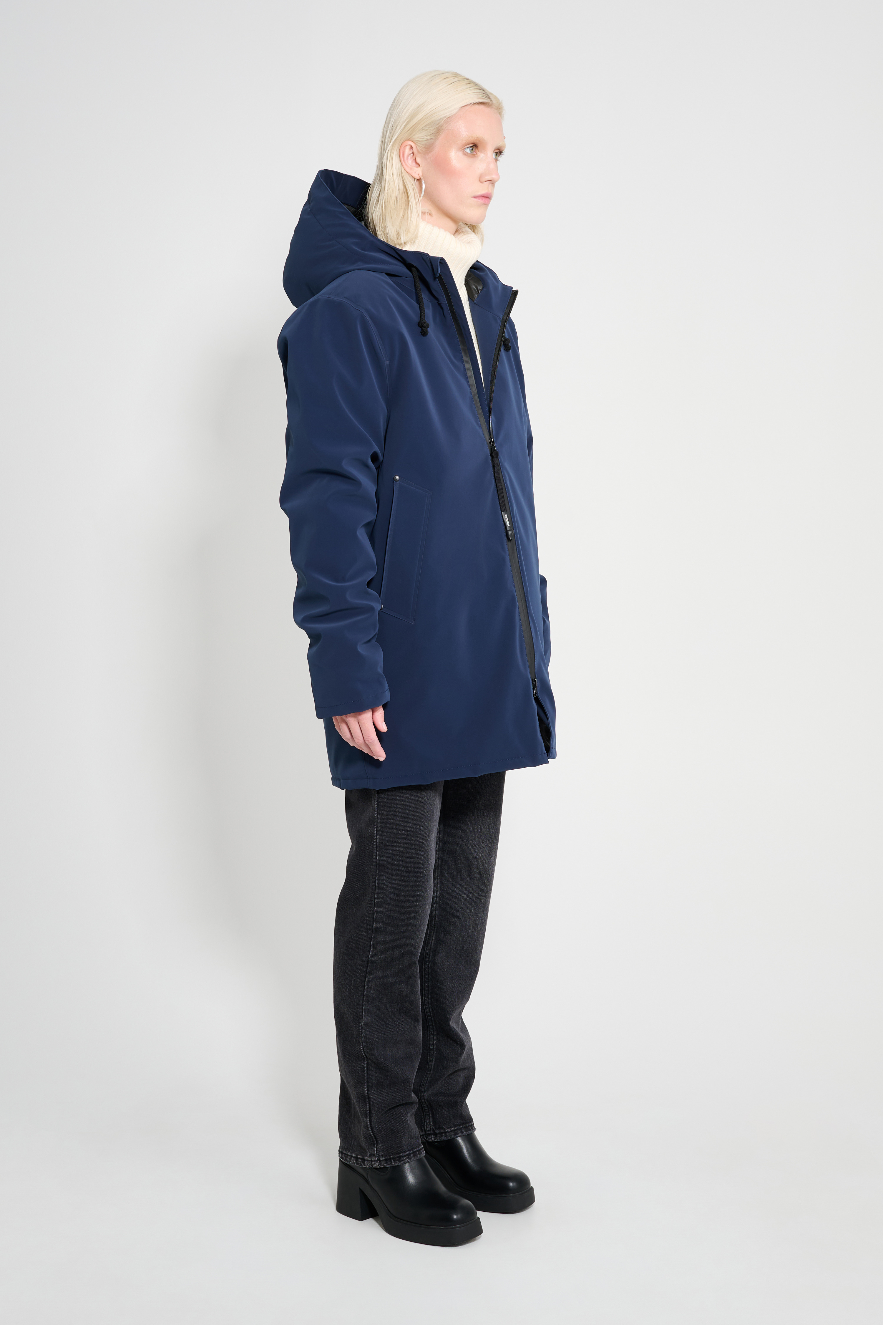 Stockholm Matte Winter Coat Navy - 3
