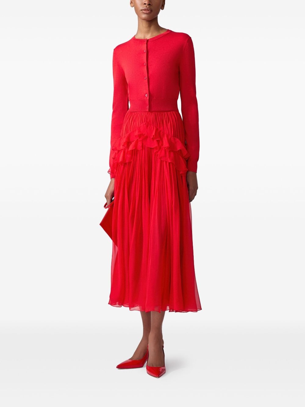 ruffle-detailed midi skirt - 2