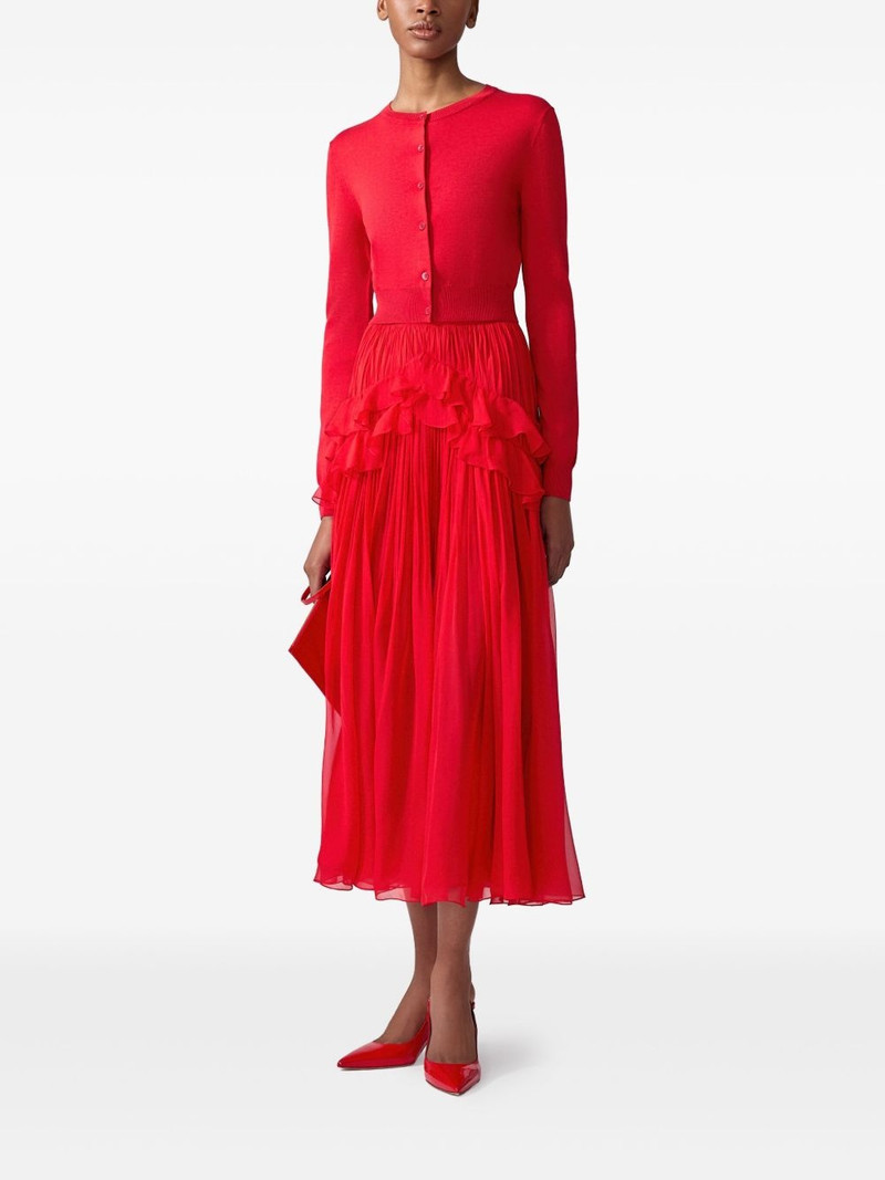CAROLINA HERRERA ruffle-detailed midi skirt outlook