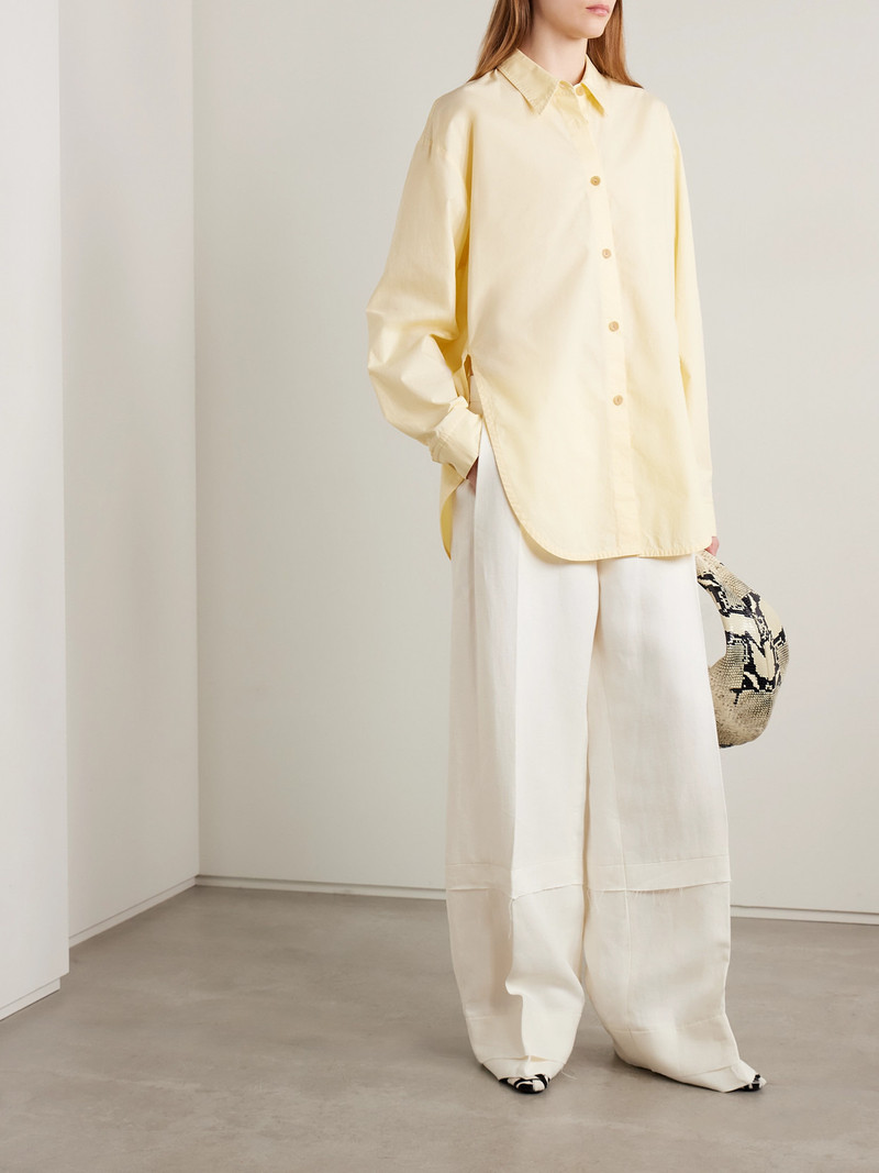 KHAITE Linden Tiered Frayed Linen Pants outlook