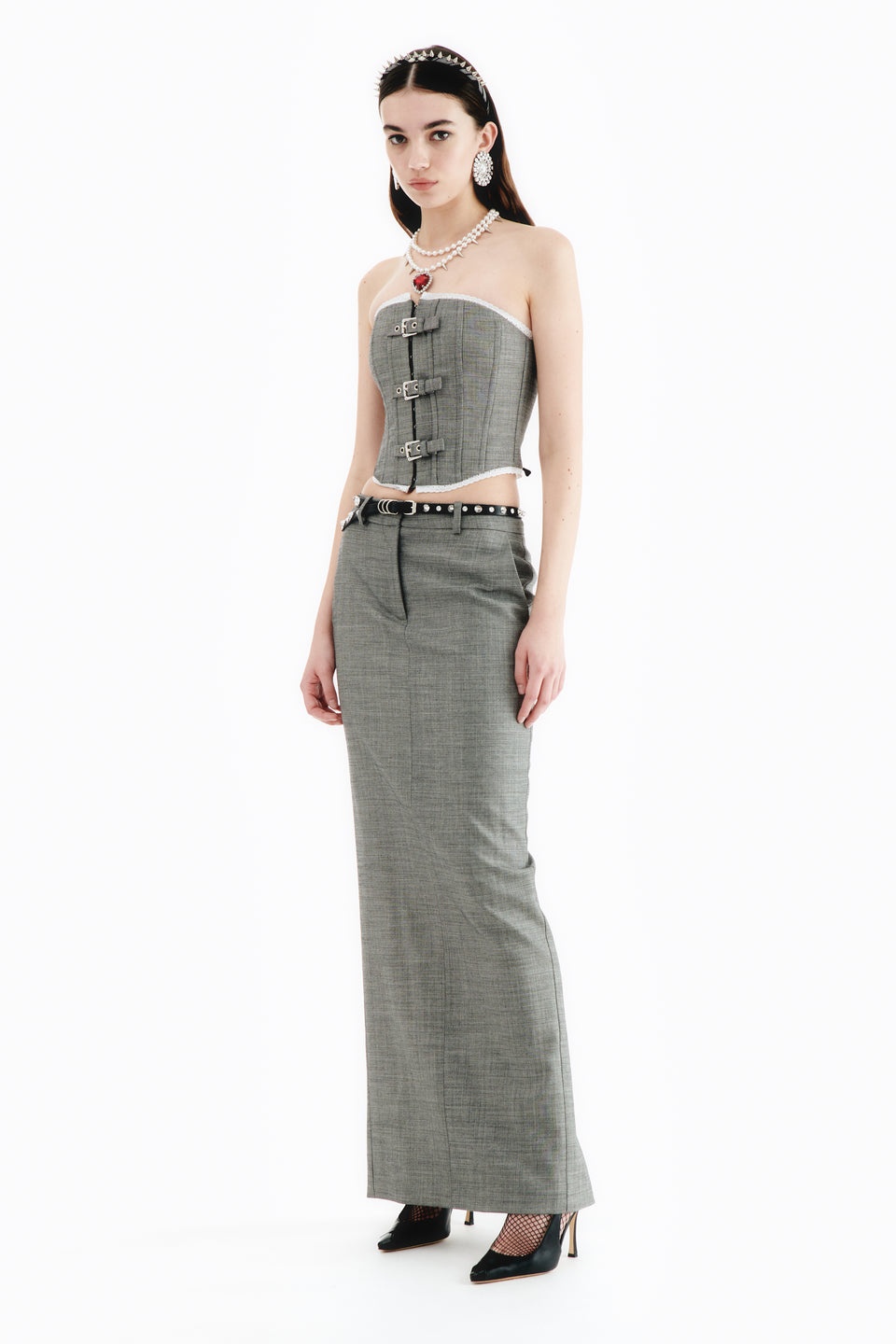 LIGHT WOOL LONG SKIRT - 3
