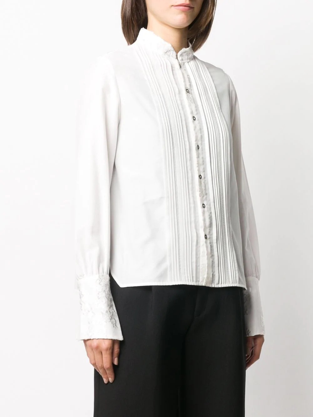 pleated button-down shirt - 3