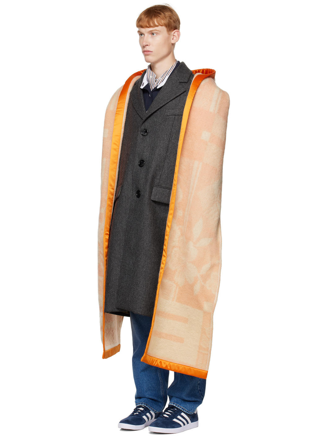 Gray Blanket Hood Coat - 4