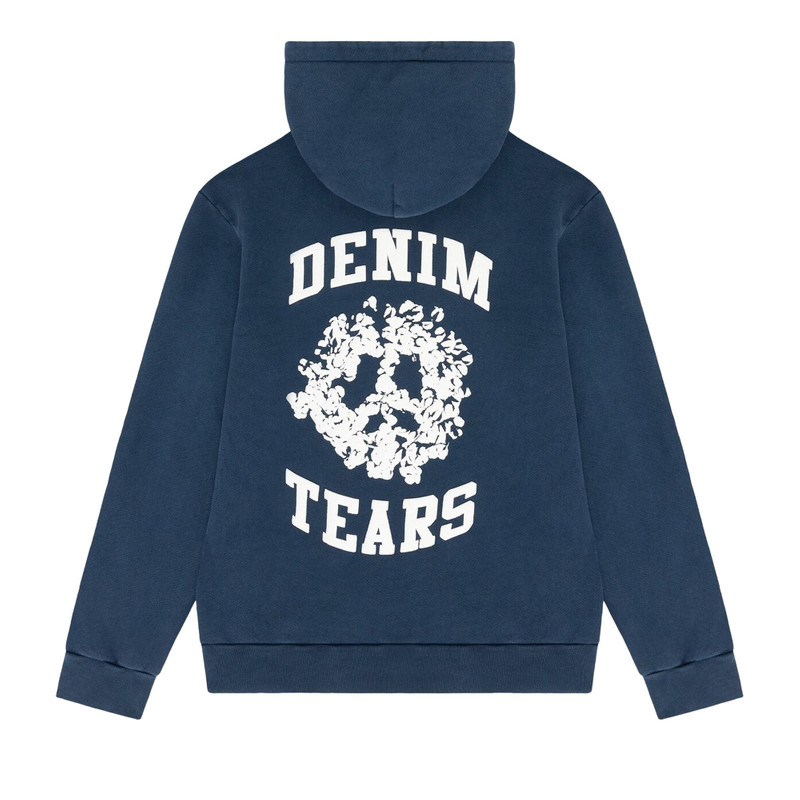 DENIM TEARS Denim Tears University Zip Hoodie 'Navy' outlook