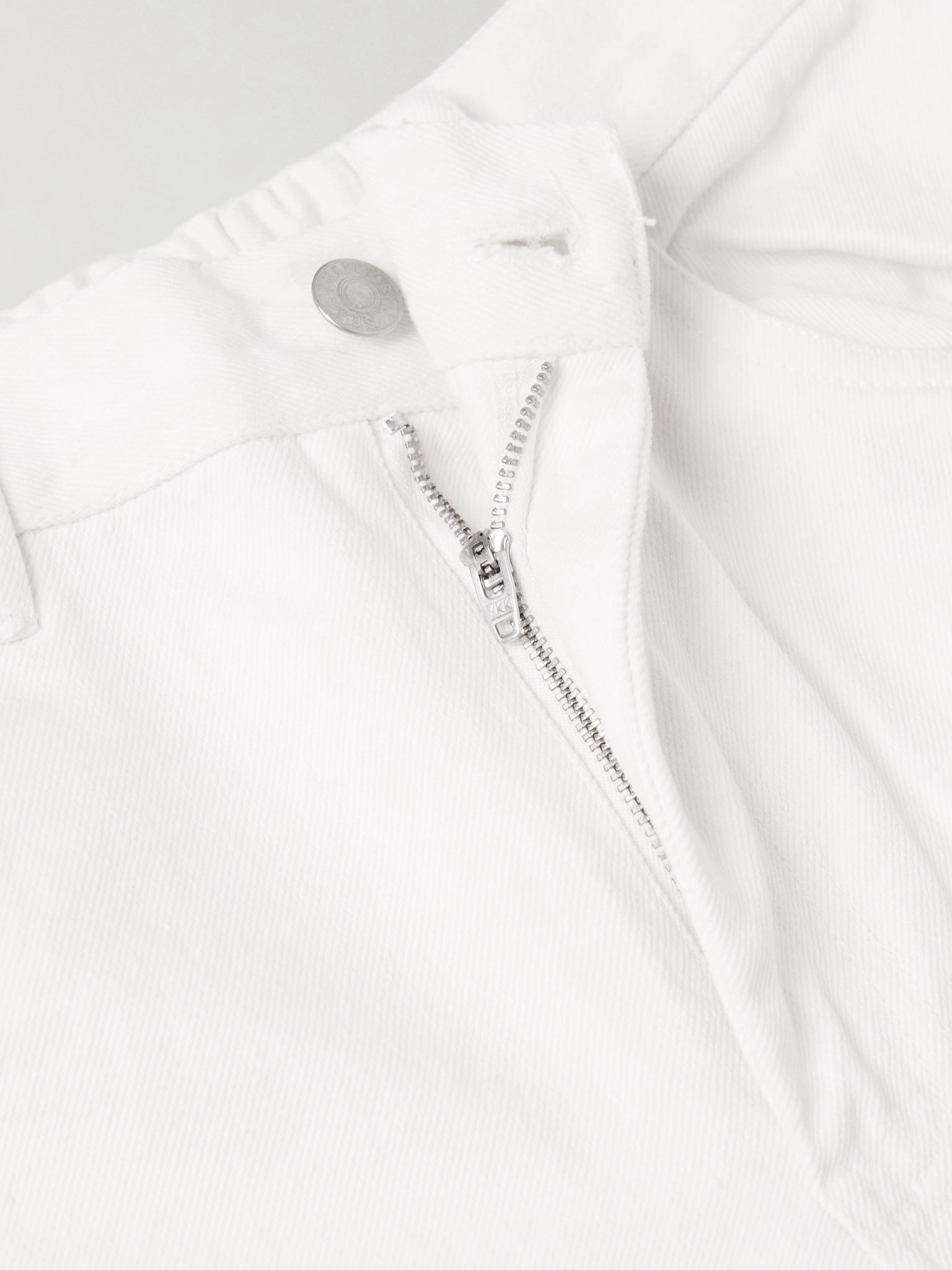 Cavina cropped broderie anglaise barrel-leg jeans White - 5