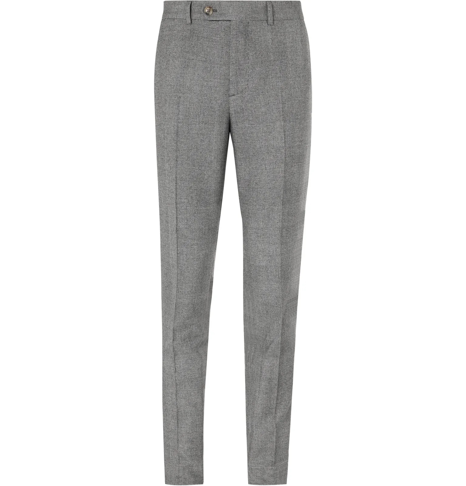 Tapered Prince of Wales Checked Cashmere and Silk-Blend Suit Trousers - 1