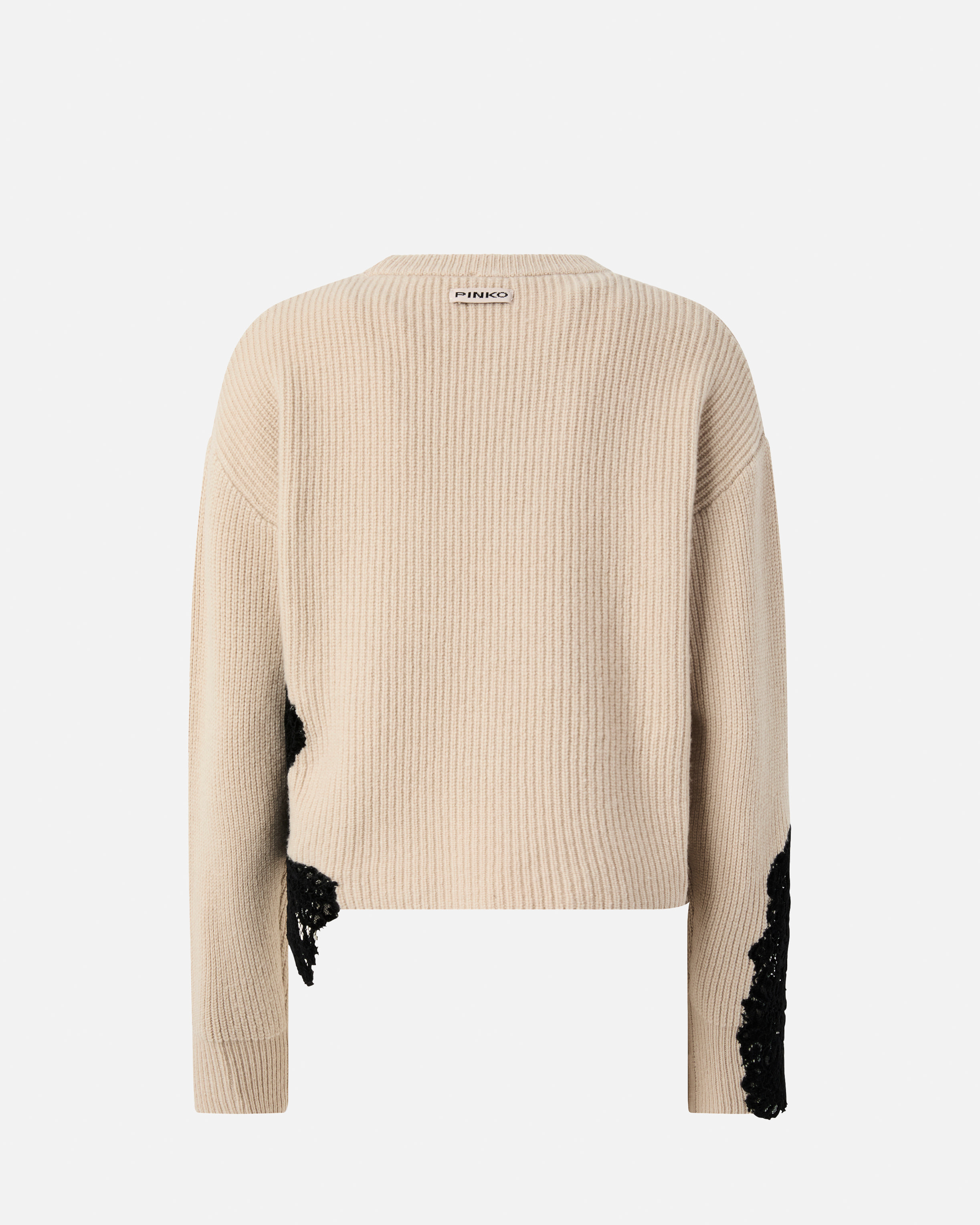 CREW-NECK SWEATER WITH LACE - 6