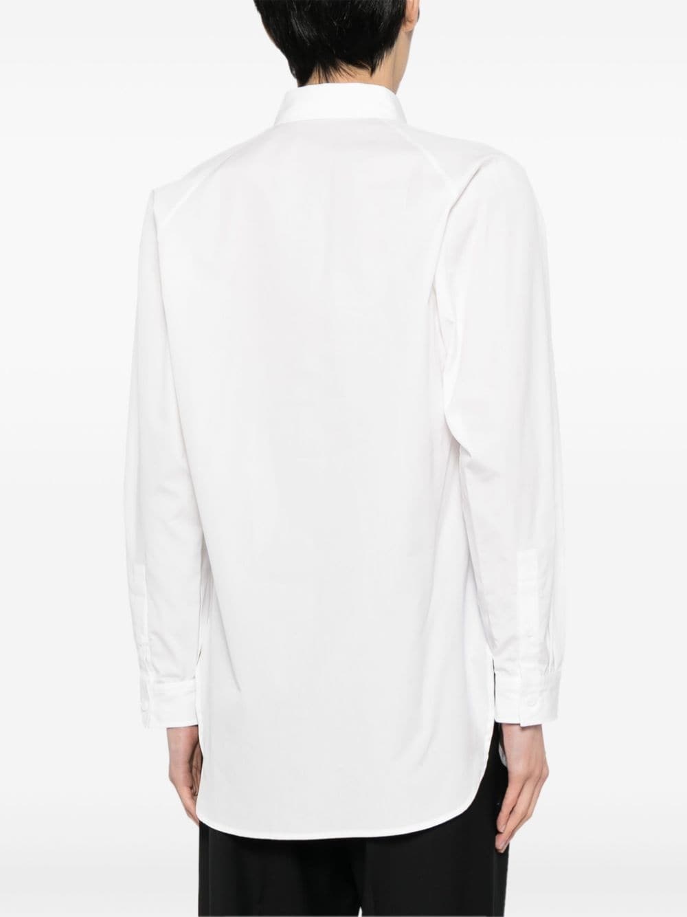 asymmetric-collar cotton shirt - 4