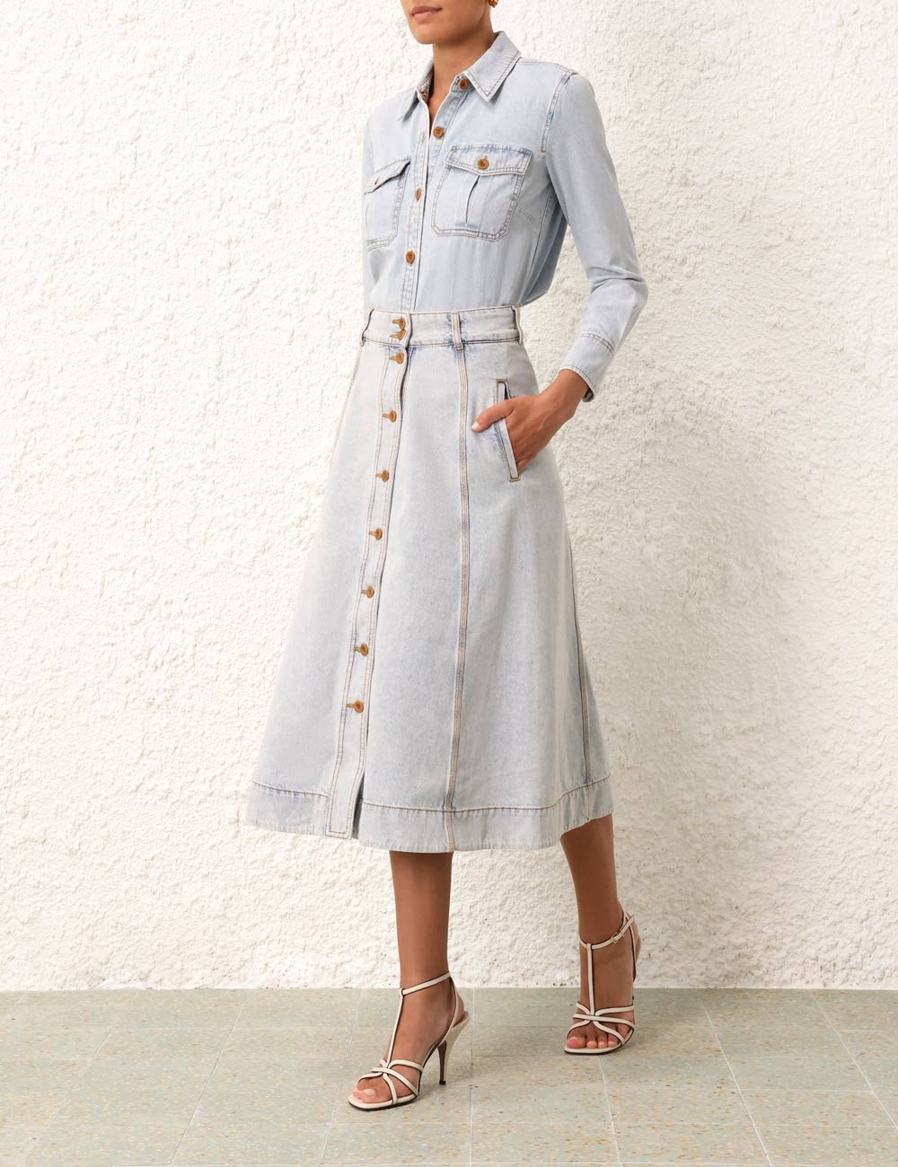 AUGUST A LINE DENIM SKIRT - 2