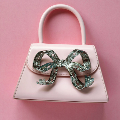 self-portrait The Bow Micro in Pink with Diamanté outlook