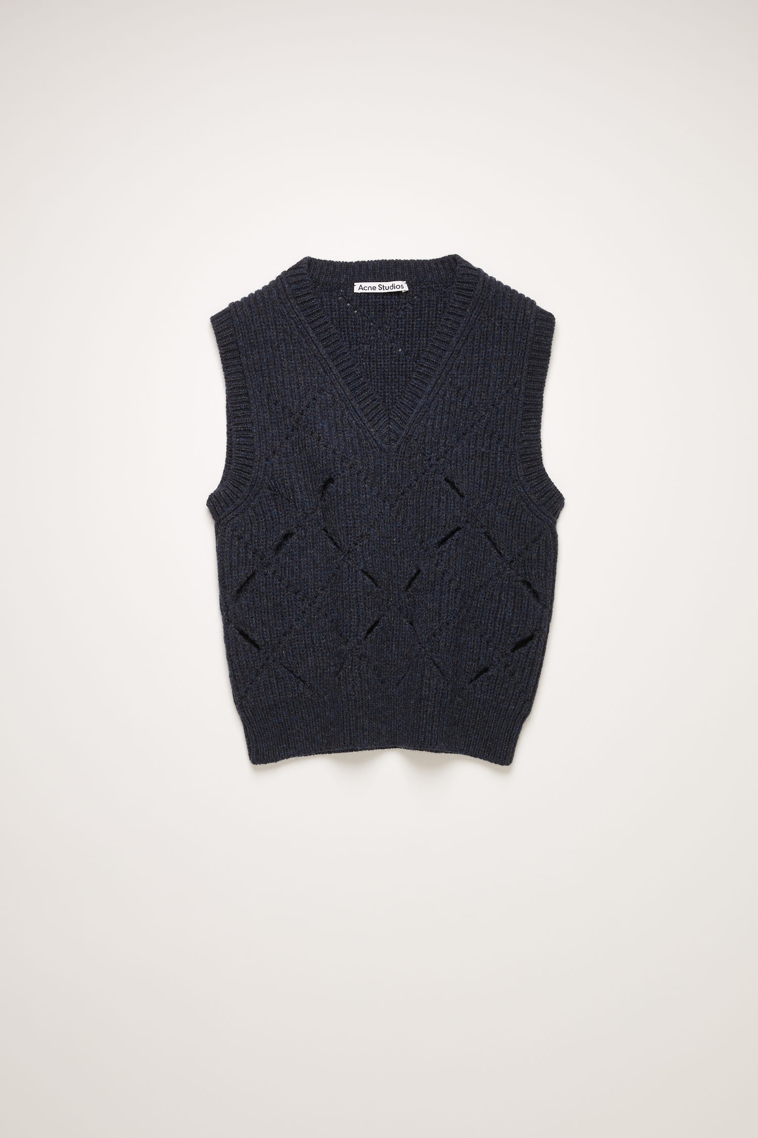 Argyle wool gilet dark blue - 1