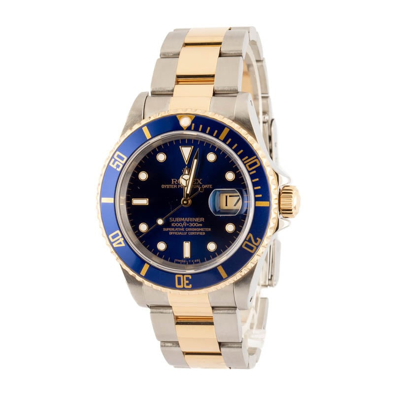 Pre-owned Rolex Submariner 16613 Blue - 2