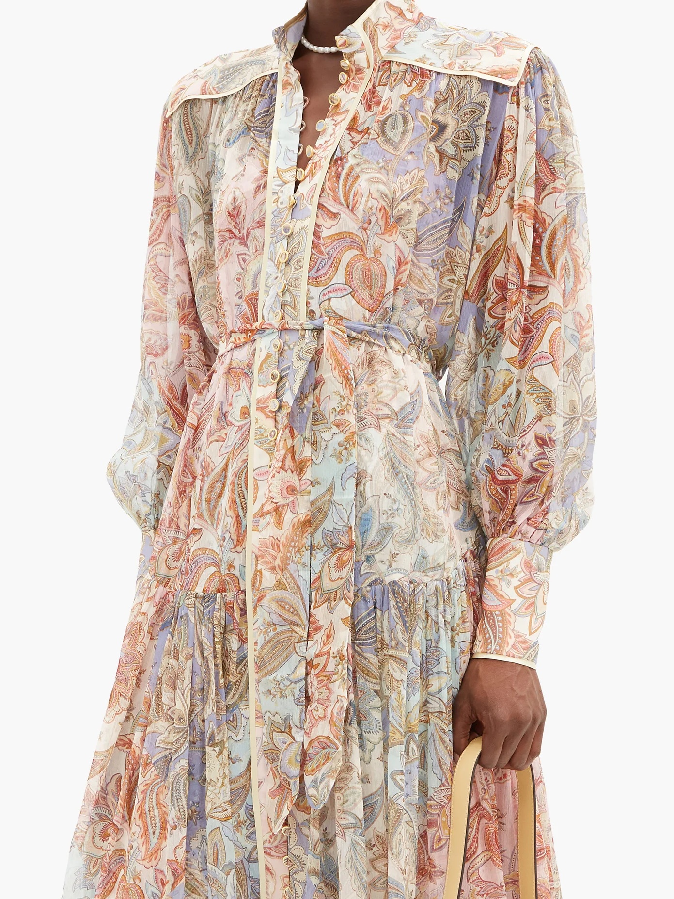 Lucky Jacobean-print silk-georgette dress - 2