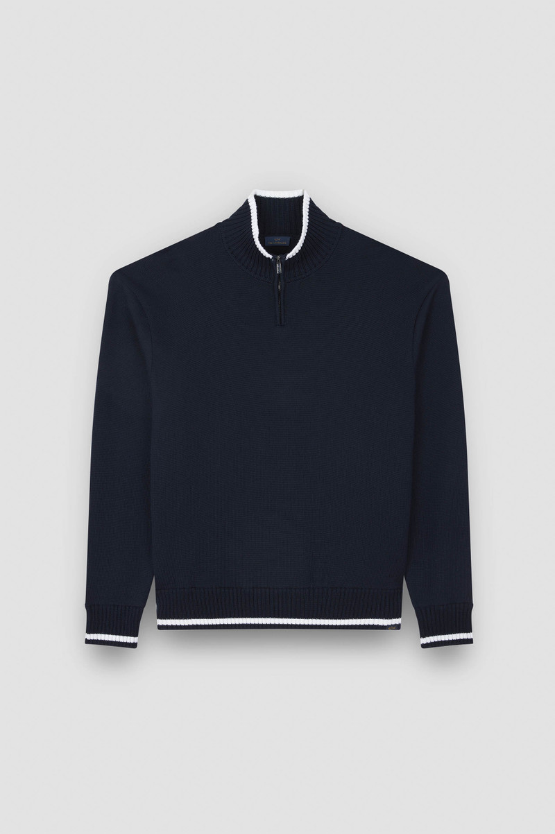 SOFT COOL TOUCH WOOL HALF ZIP SWEATER 1