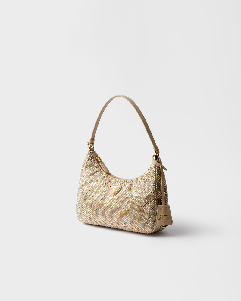 Prada Prada Re-Edition 2005 mini crystal-studded satin bag outlook