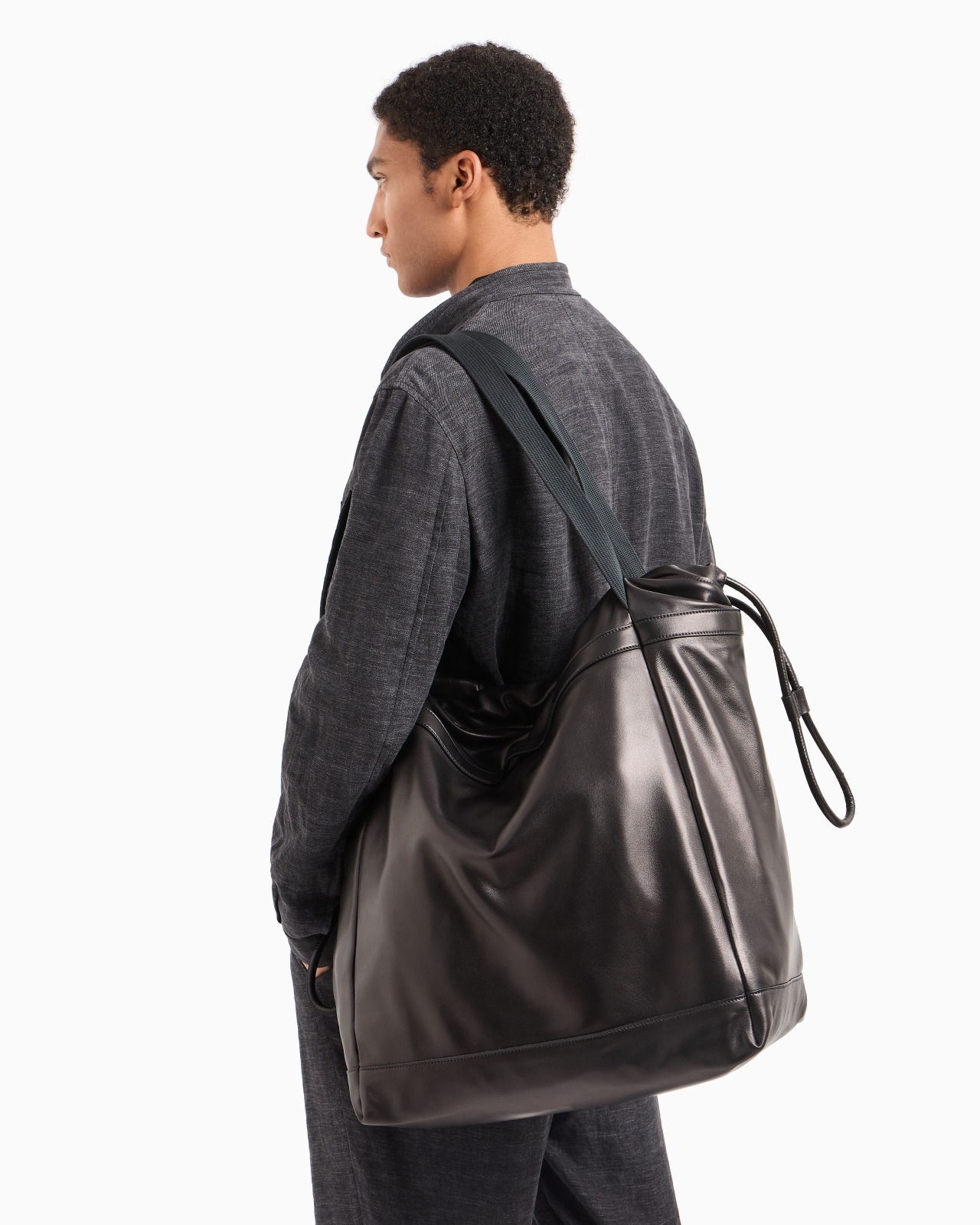 NAPPA-LEATHER SHOPPER BAG WITH SHOULDER STRAP - 7