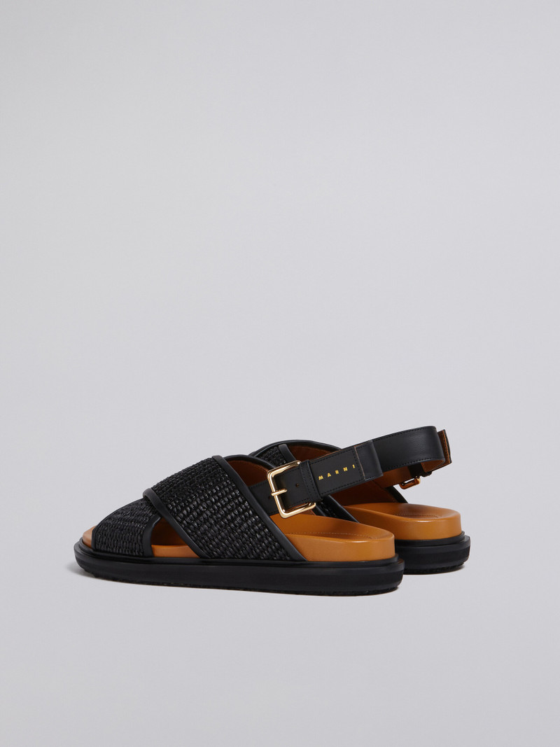Marni BLACK RAFFIA AND LEATHER FUSSBETT outlook