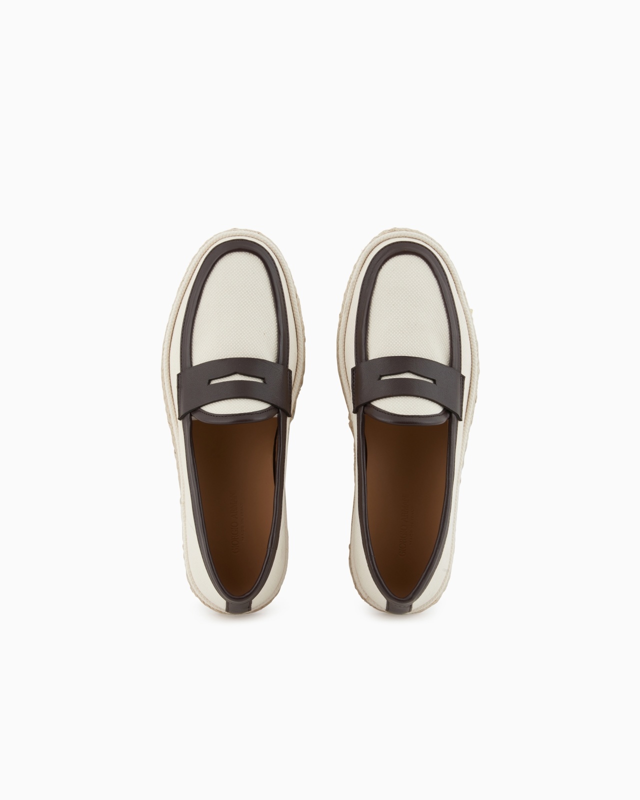 CANVAS AND NAPPA LEATHER LOAFERS WITH A ROPE SOLE - 3