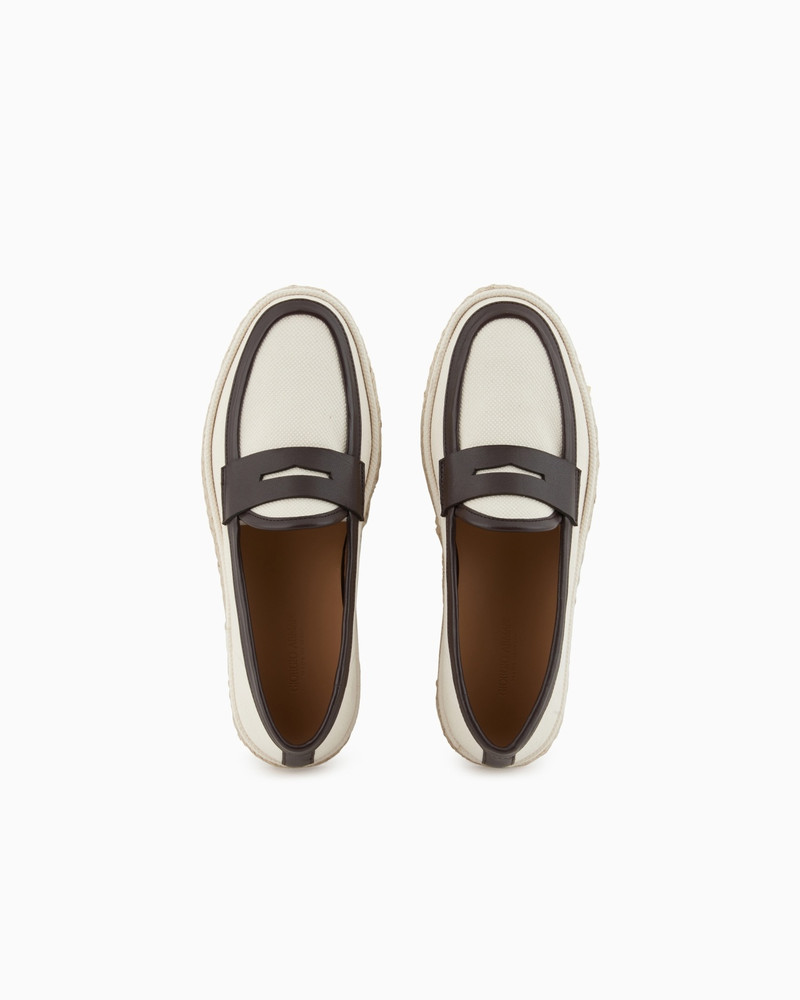 CANVAS AND NAPPA LEATHER LOAFERS WITH A ROPE SOLE 3