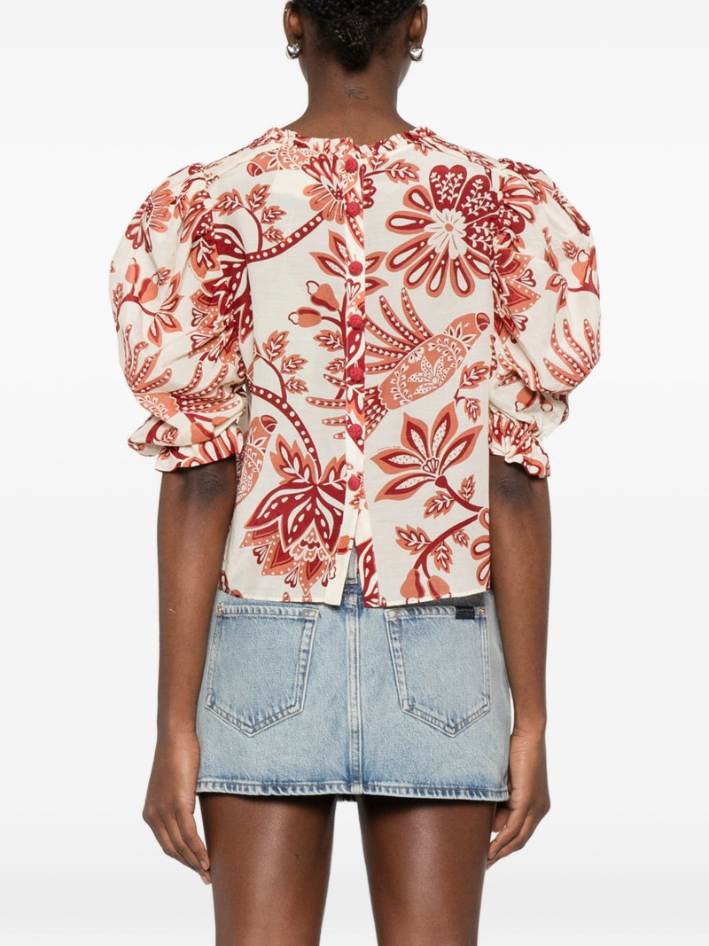 ruffled-neck floral-print blouse 4