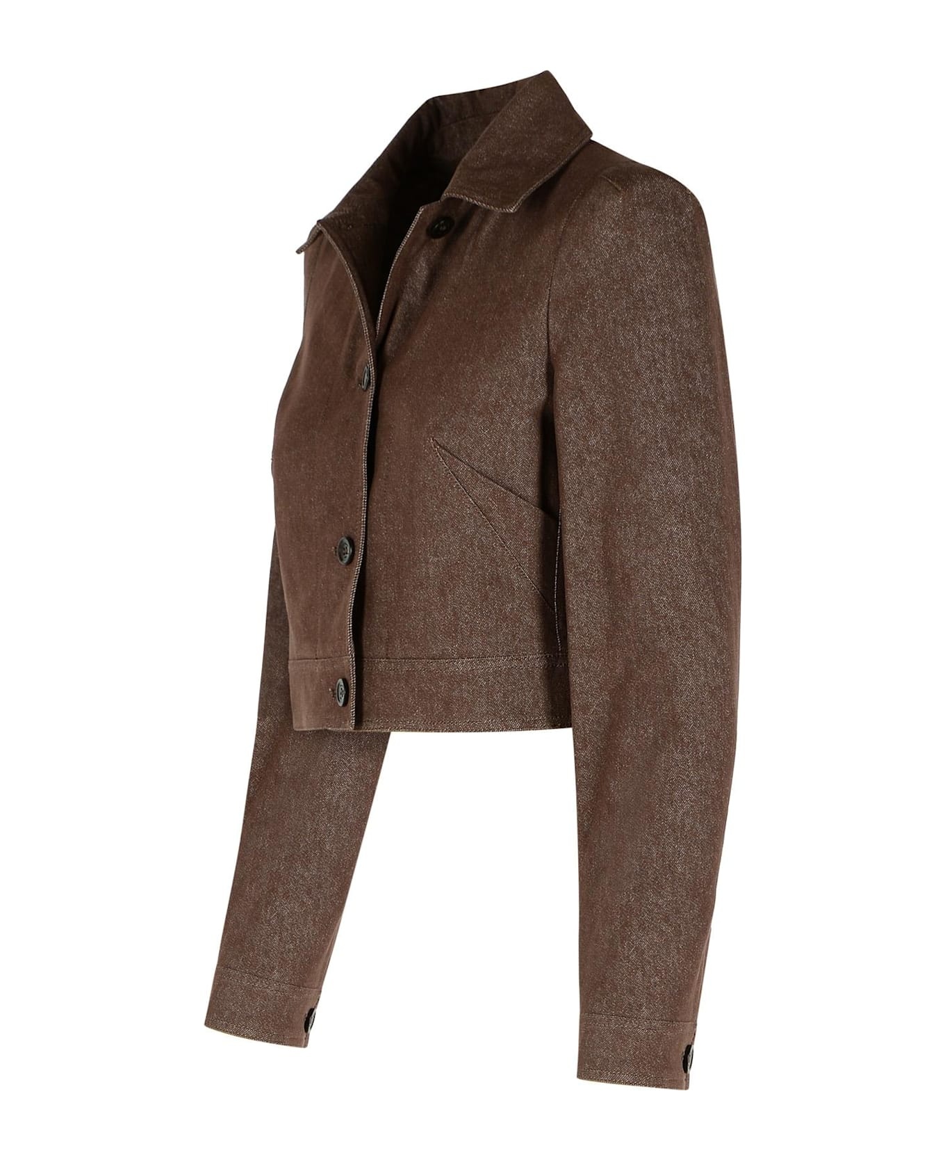 'carpa' Brown Cotton Blazer - 2