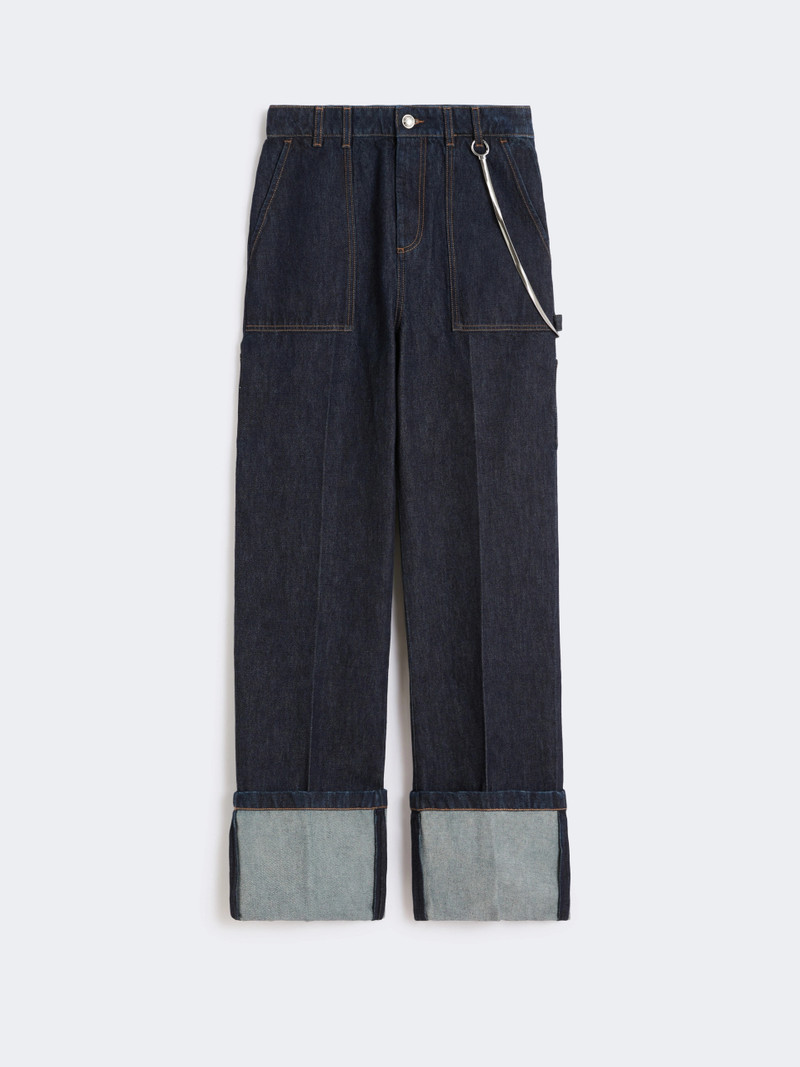 ONORATA Denim jeans with high turn-up - MIDNIGHTBLUE 1