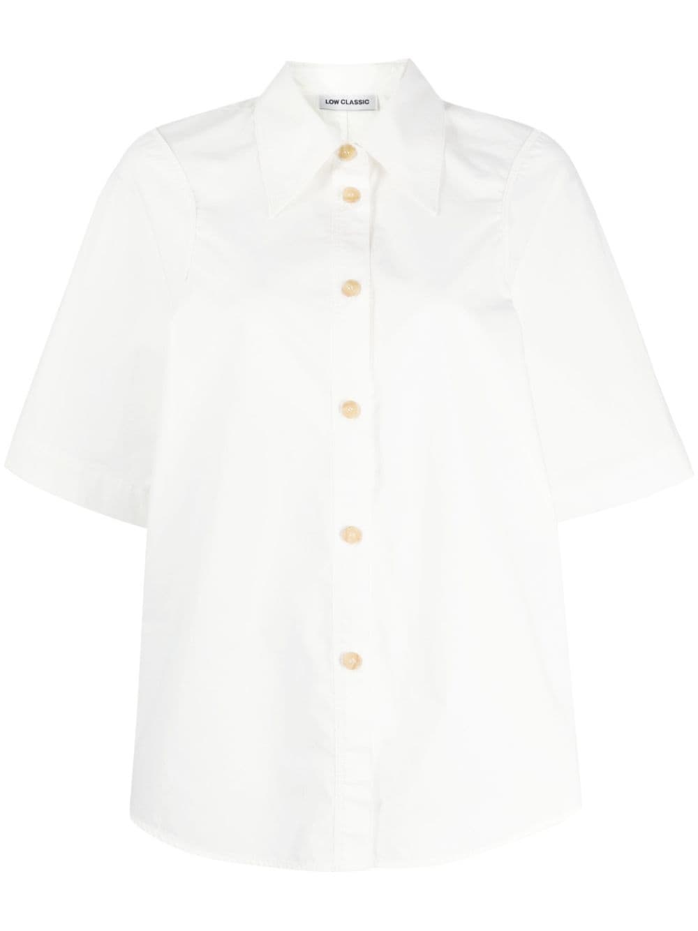 pointed-collar cotton shirt - 1