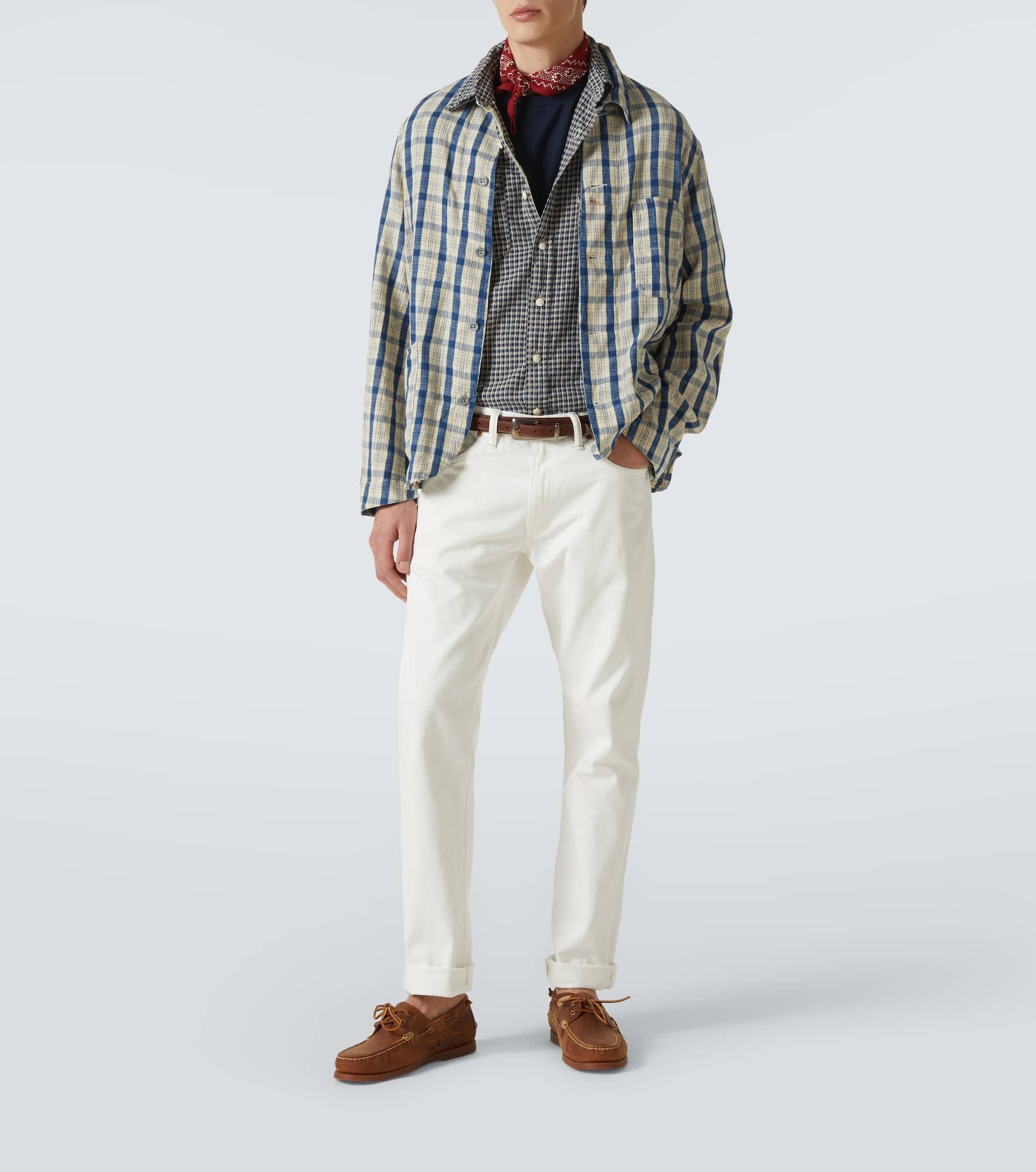 Plaid cotton and linen shirt - 2