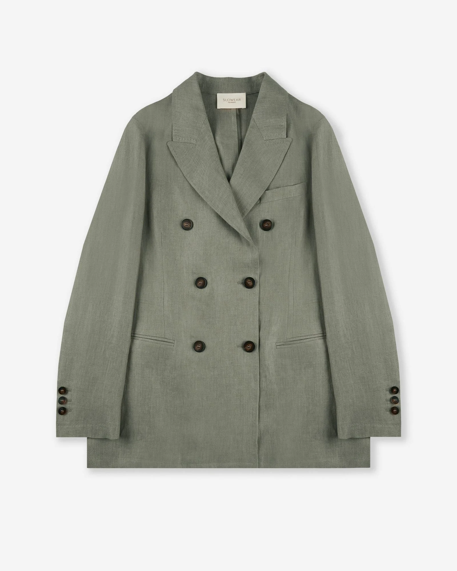 Double-breasted linen jacket - 1