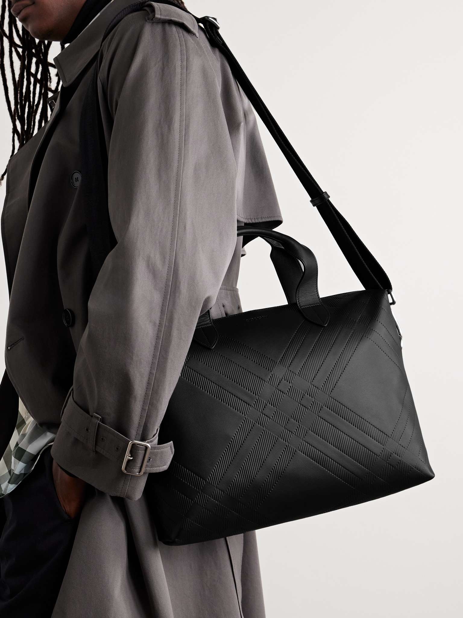 Embossed Leather Briefcase - 6