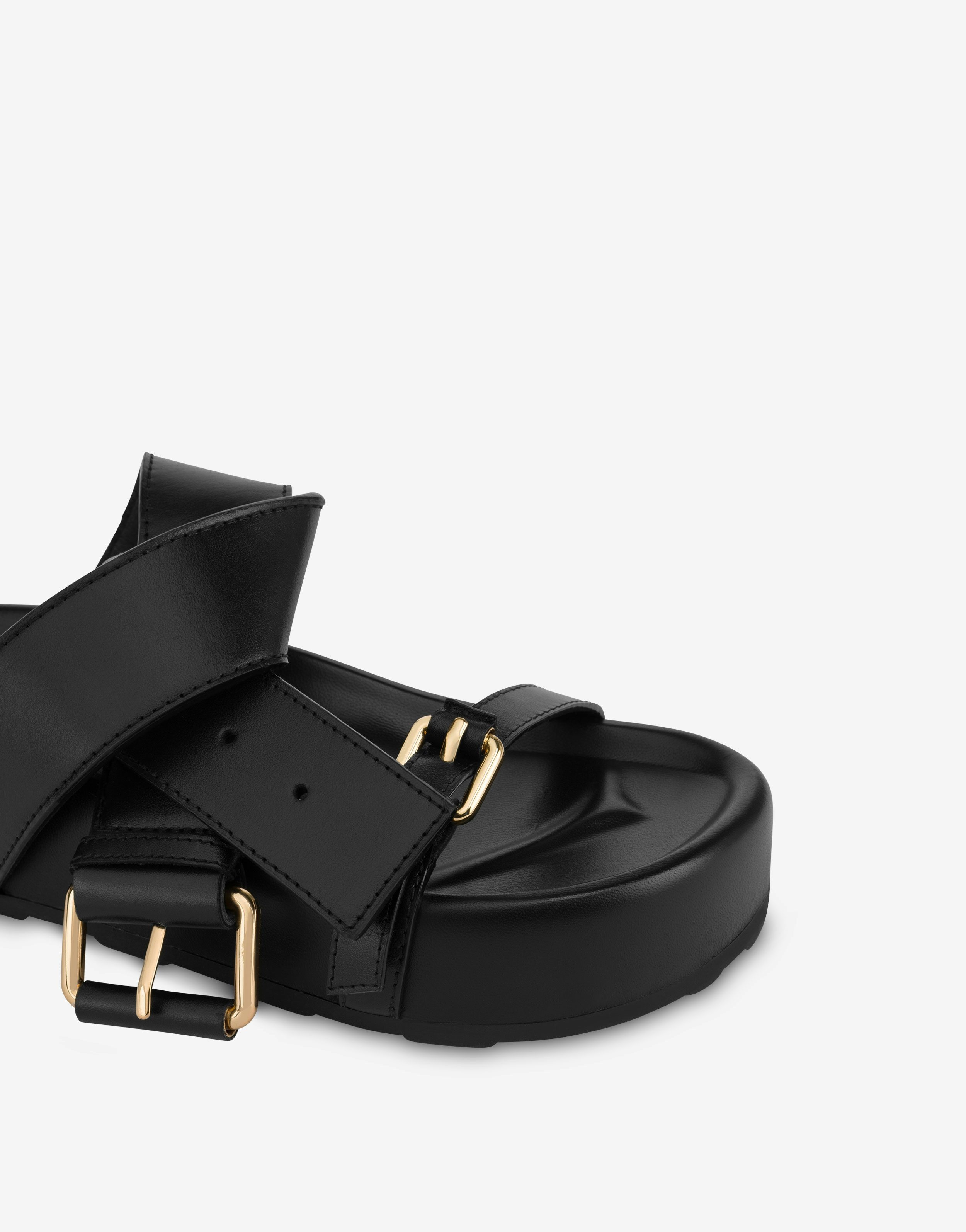 BELTED UP WEDGE SANDALS - 4