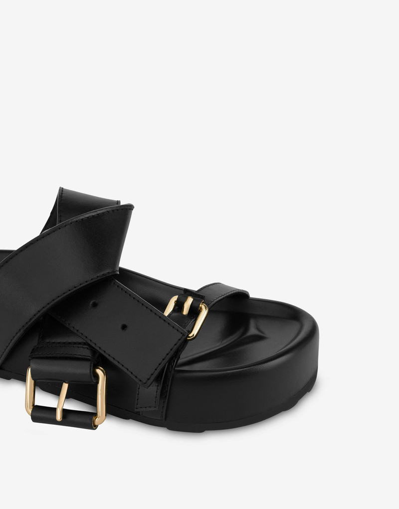 BELTED UP WEDGE SANDALS 4