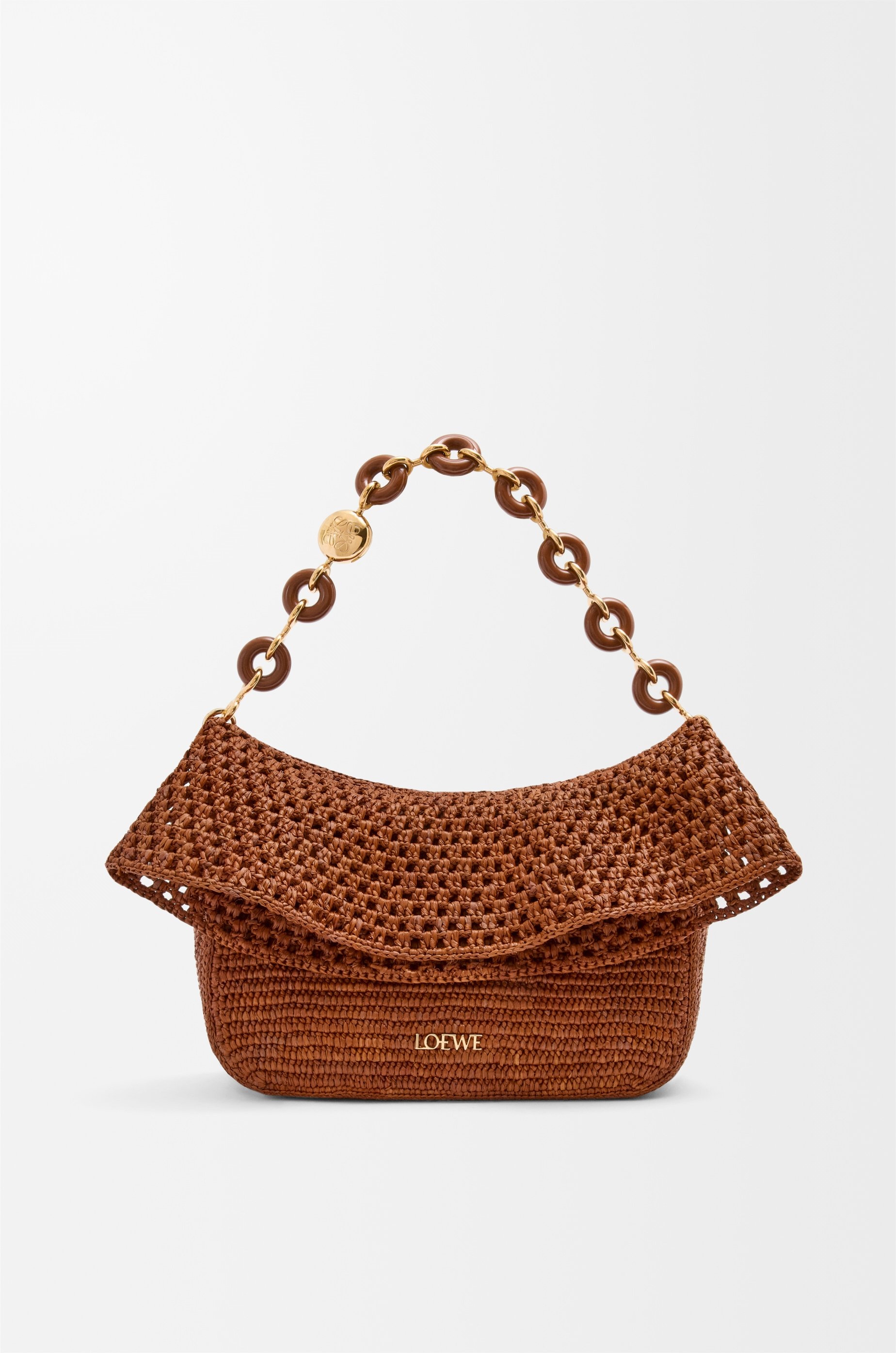 Medium Ola bag in raffia and calfskin - 4